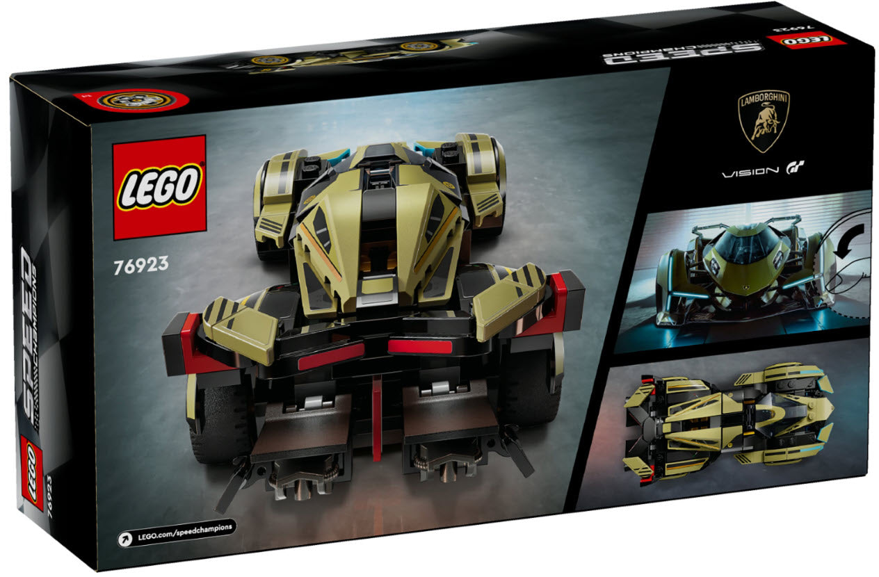 Box Rückansicht: LEGO Speed Champions 76923 Lamborghini Lambo V12 Vision GT Supersportwagen
