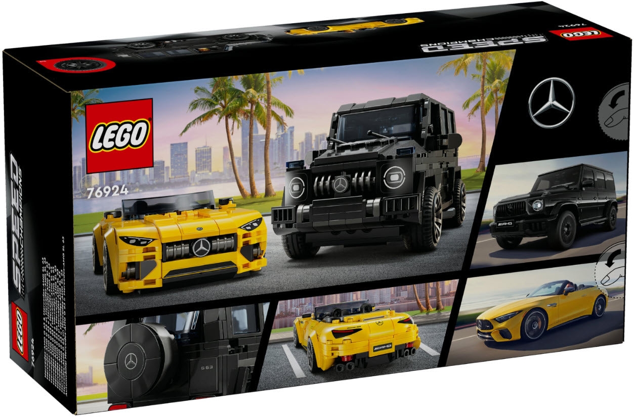 Box Rückansicht: LEGO Speed Champions 76924 Mercedes-AMG G 63 & Mercedes-AMG SL 63