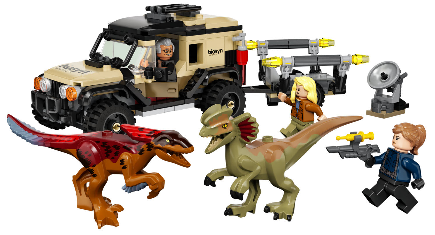 Inhalt: LEGO Jurassic World 76951 Pyroraptor & Dilophosaurus Transport