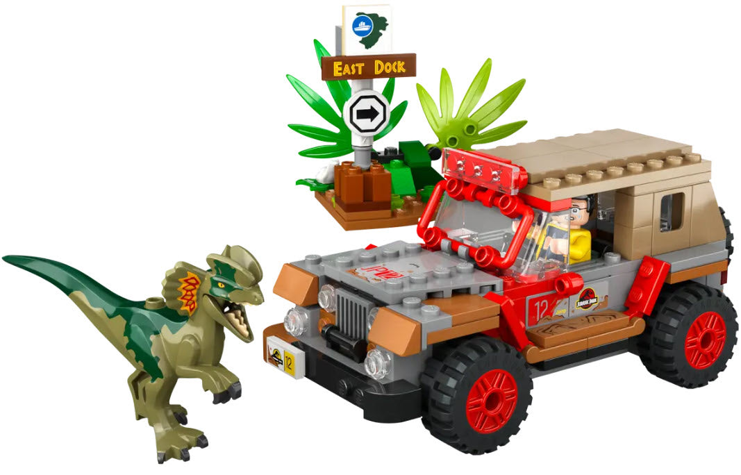Inhalt: LEGO Jurassic World 76958 Hinterhalt des Dilophosaurus