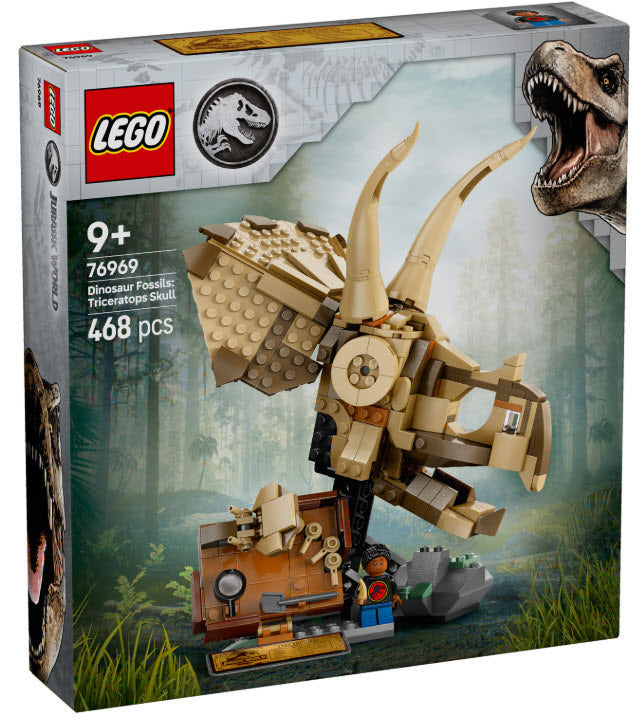 Box Rückseite: LEGO Jurassic World 76969 Dinosaurier-Fossilien: Triceratops-Schädel