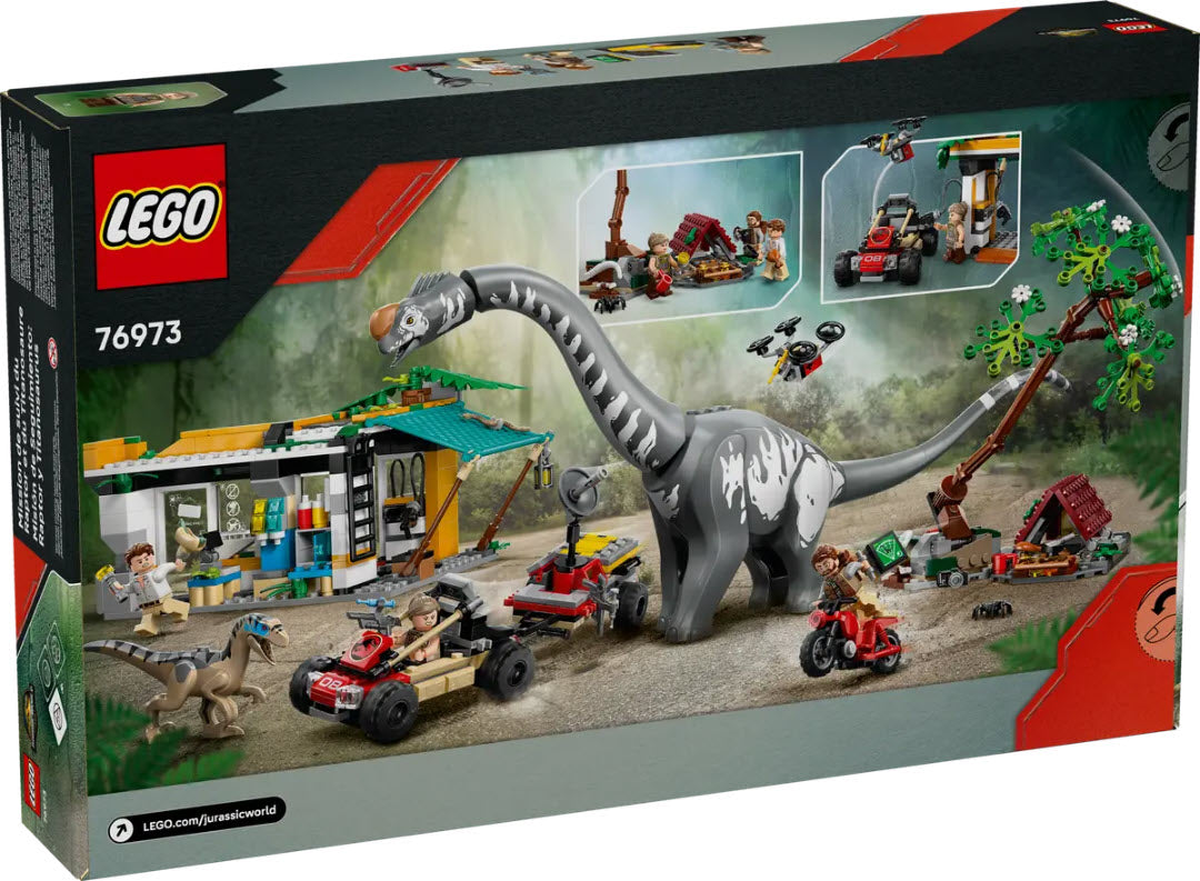 Box Rückseite: LEGO Jurassic World 76973 Raptor & Titanosaurus: Große Fährtensuche