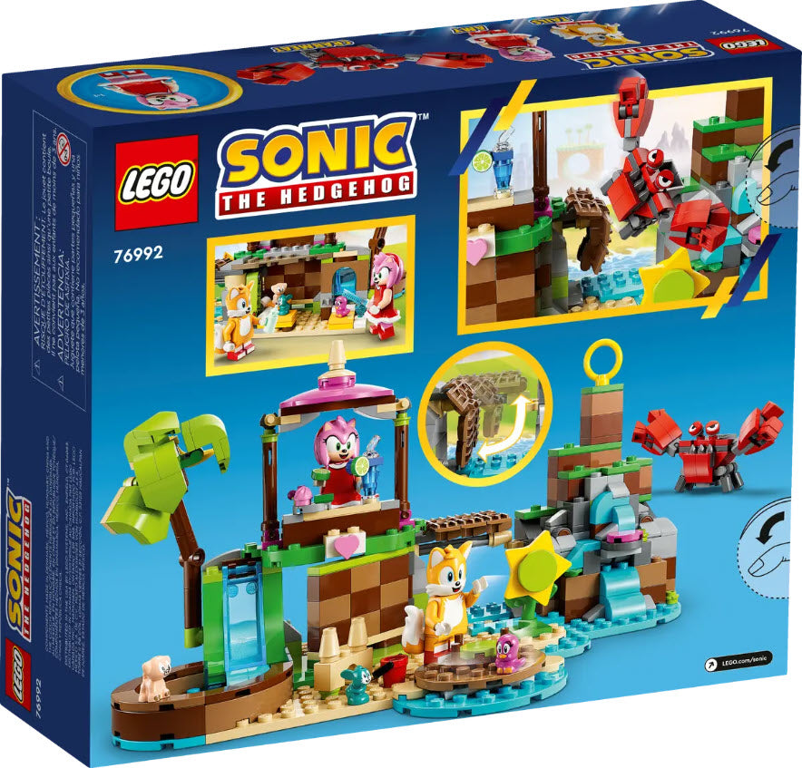 Box Rückansicht: LEGO Sonic 76992 Amys Tierrettungsinsel