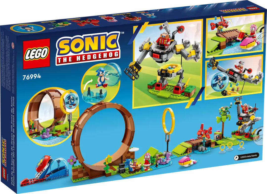 Box Rückansicht: LEGO Sonic 76994 Sonics Looping-Challenge in der Green Hill Zone