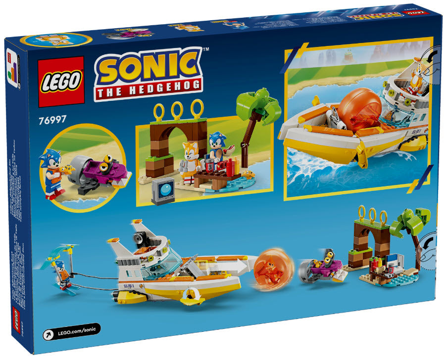 Box Rückansicht: LEGO Sonic 76997 Tails’ Abenteuerboot