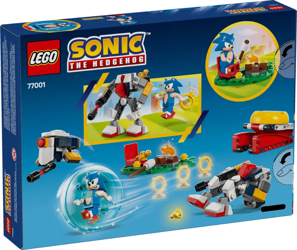 Box Rückseite: LEGO Sonic 77001 Sonics Showdown am Lagerfeuer