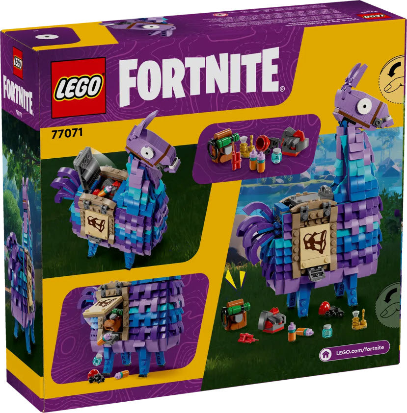 Box Rückseite: LEGO Fortnite 77071 Vorratslama