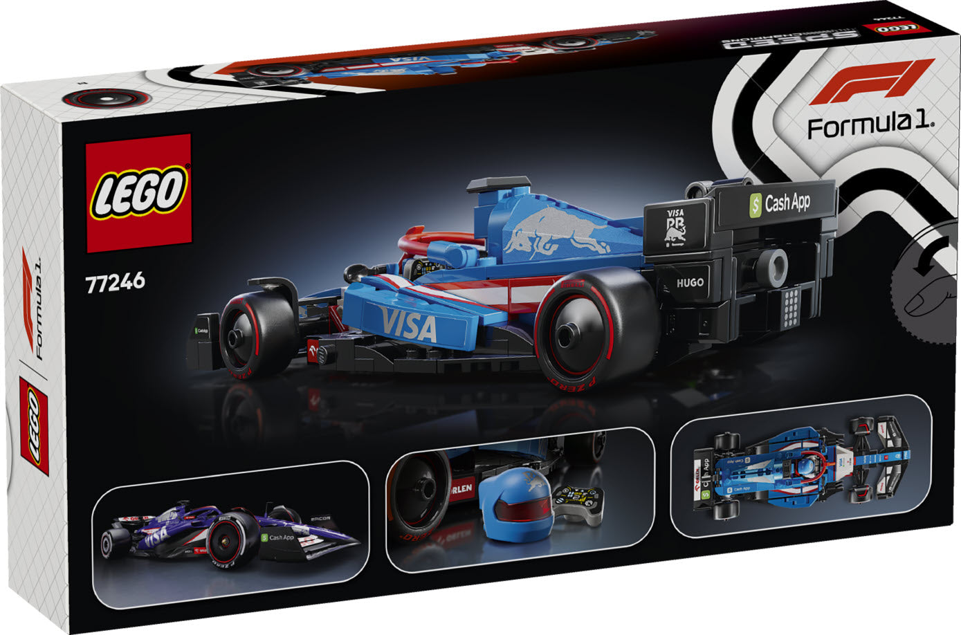 Box Rückseite: LEGO Speed Champions 77246 Visa Cash App RB VCARB 01 F1 Rennauto