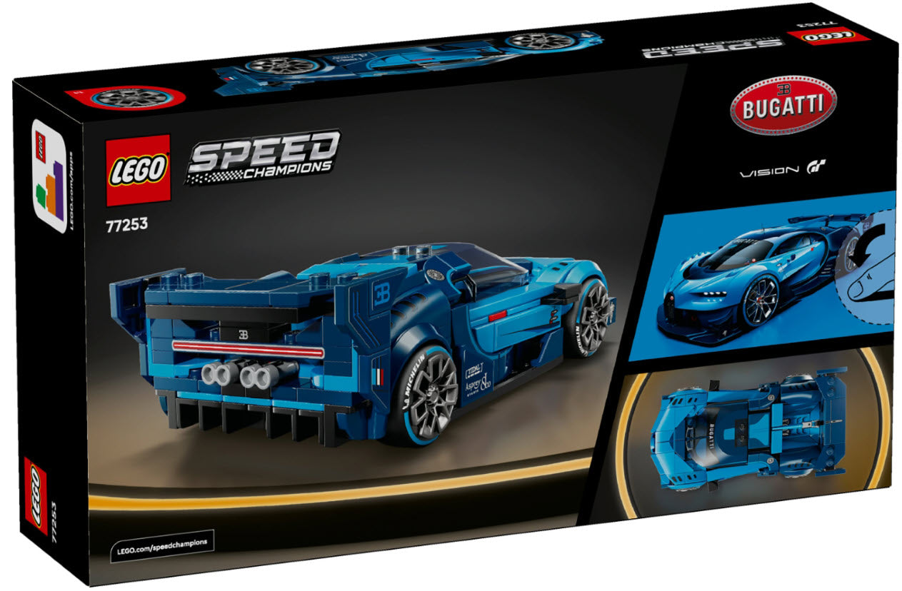 Box Rückseite: LEGO Speed Champions 77253 Bugatti Vision GT Hypersportwagen