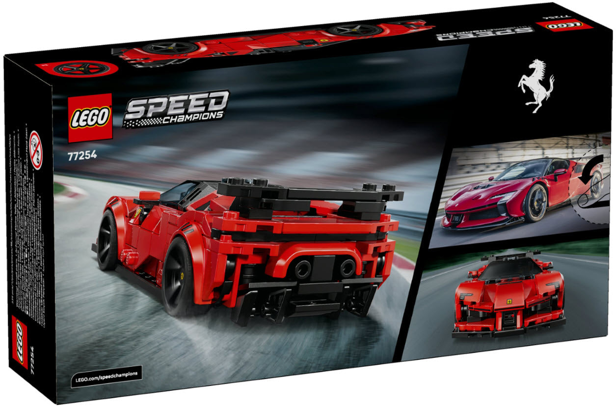 Box Rückseite: LEGO Speed Champions 77254 Ferrari SF90 XX Stradale Sportwagen