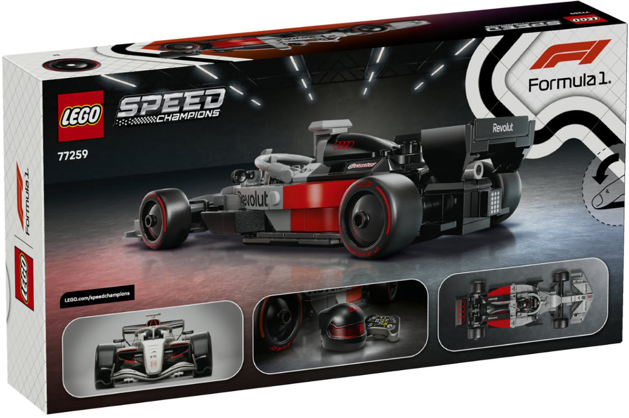 Box Rückseite: LEGO Speed Champions 77259 Audi Revolut F1 Team R26 Rennwagen