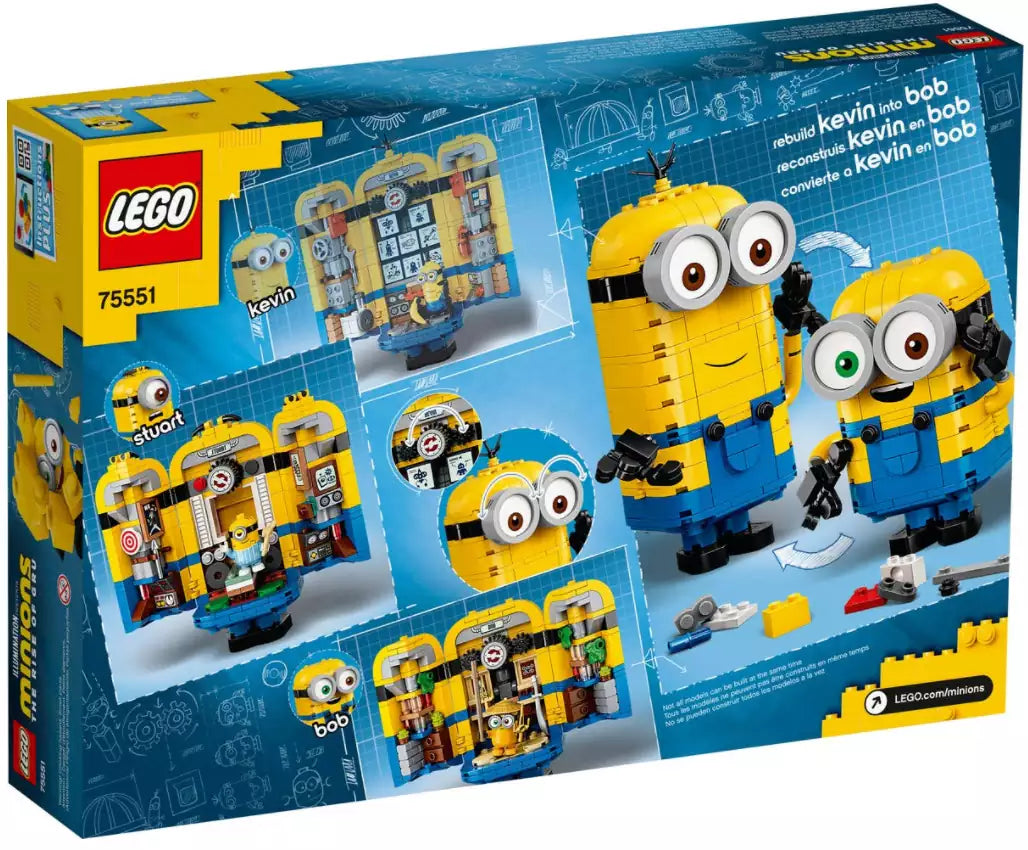 Box Rückansicht: LEGO Minions 75551 Minions-Figuren Bauset mit Versteck