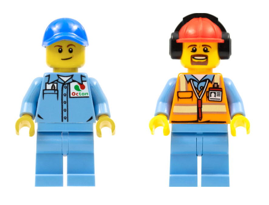 LEGO Split-Sets S612 Tankwagen mit Werkzeugwagen und Mechaniker und Flughafenarbeiter