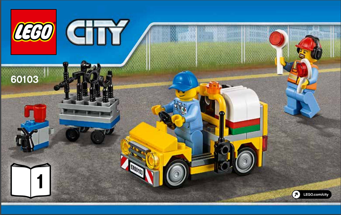 LEGO Split-Sets S612 Tankwagen mit Werkzeugwagen und Mechaniker und Flughafenarbeiter