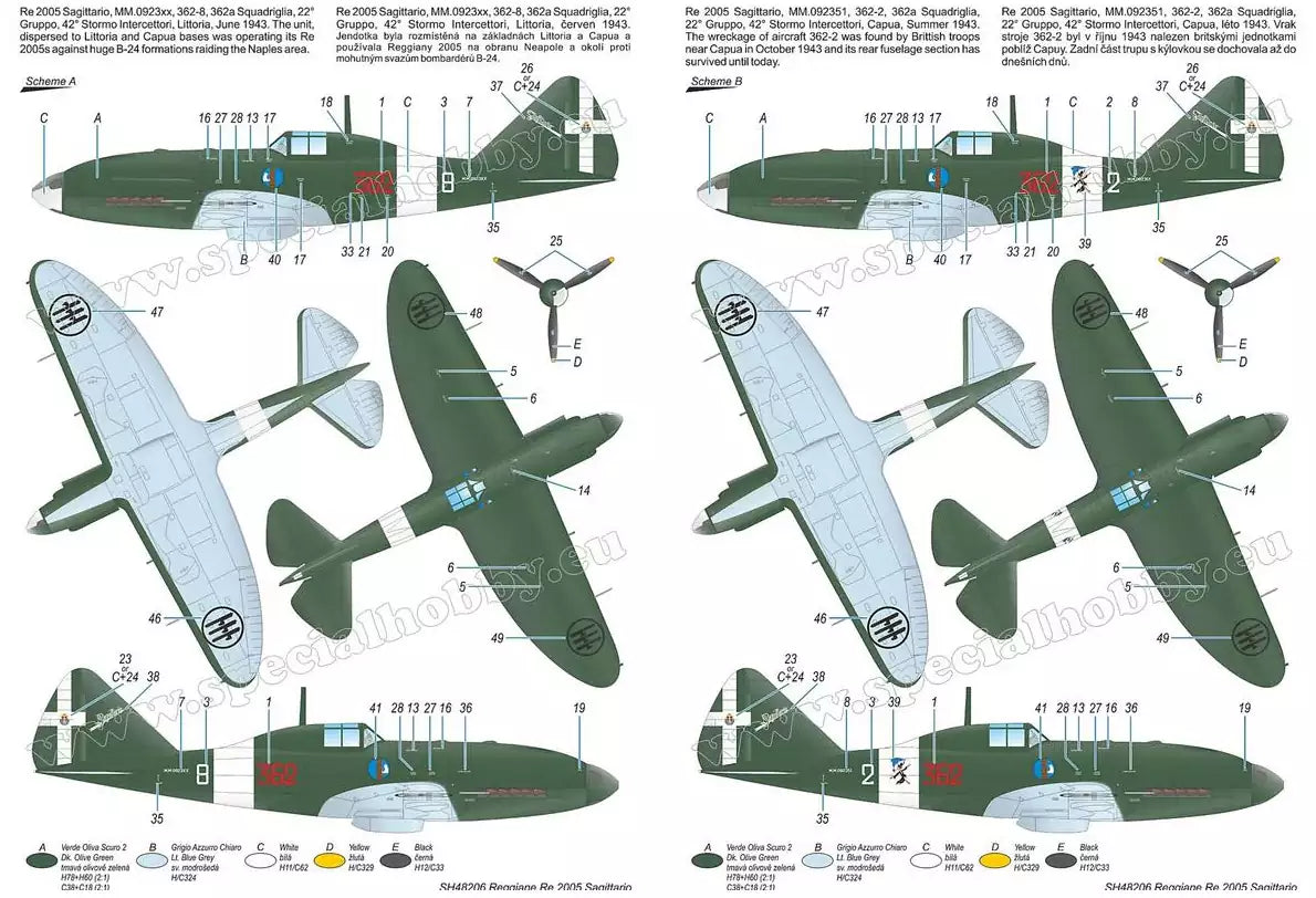 Special Hobby SH48206 Reggiane Re.2005 Sagittario ‘Ultimate Italian WWII Fighter’, 1:48