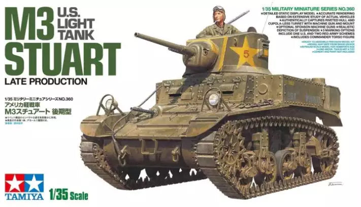 Tamiya 35360 U.S. Light Tank M3 Stuart Late Production, 1:35