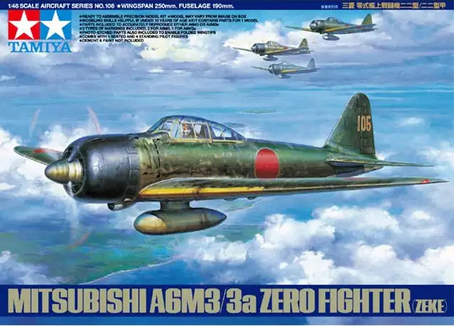 Tamiya 61108 Mitsubishi A6M3/3a Zero Fighter (Zeke), 1:48
