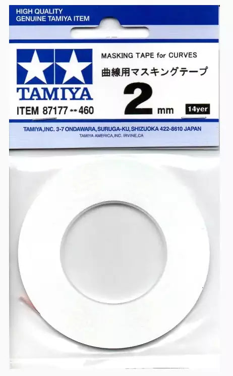 Tamiya 87177 Masking Tape für Rundungen 2mm breit (20m Länge)