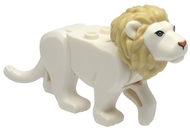 LEGO Tiere bb0787c04pb01 Löwe, weiß mit beiger Mähne