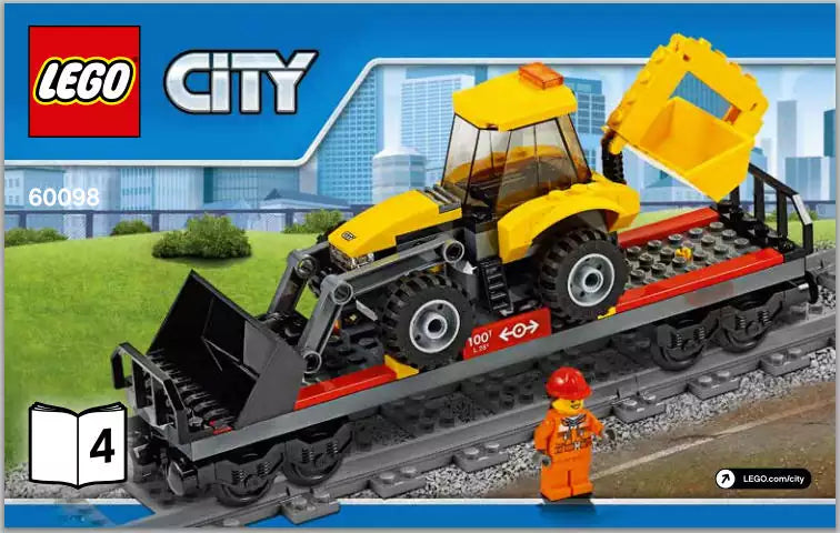 LEGO City EZ60098-4 Tiefladerwaggon mit Baggerlader