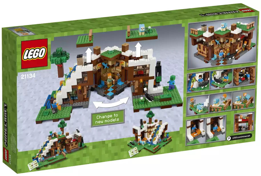 LEGO Minecraft 21134 Unterschlupf im Wasserfall, Box Rückansicht