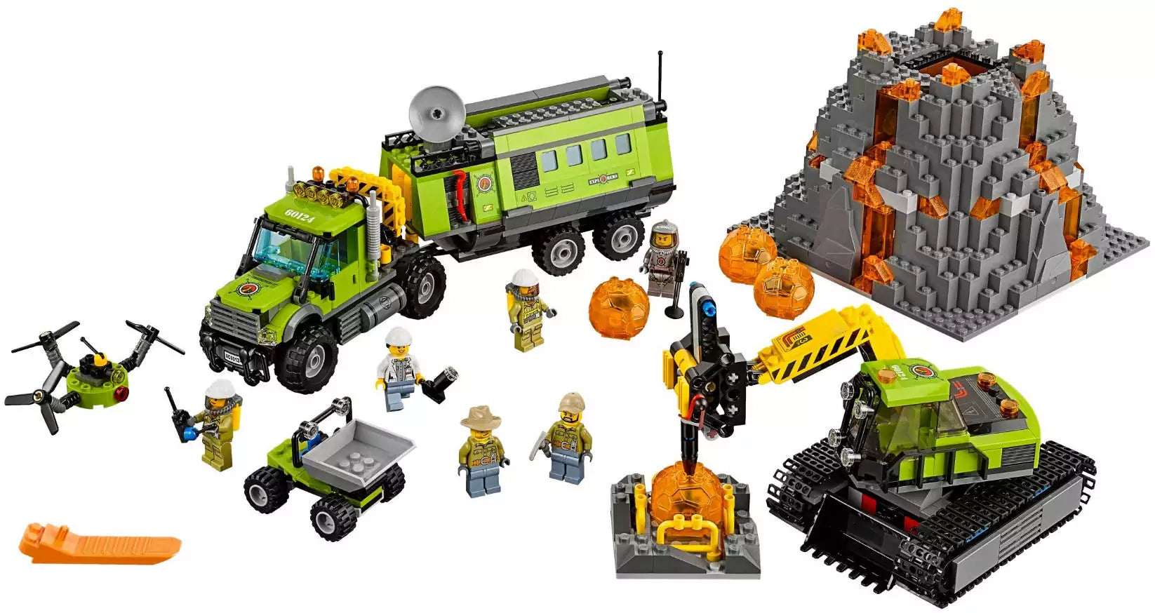 LEGO City 60124 Vulkan-Forscherstation, Inhalt