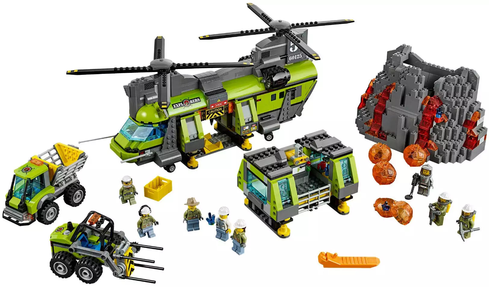 LEGO City 60125 Vulkan-Schwerlasthelikopter, Inhalt