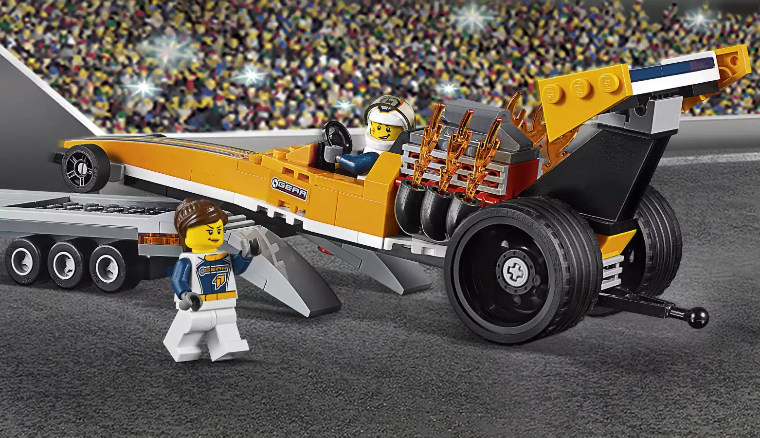 LEGO City 60151 Dragster-Transporter, Detail 1