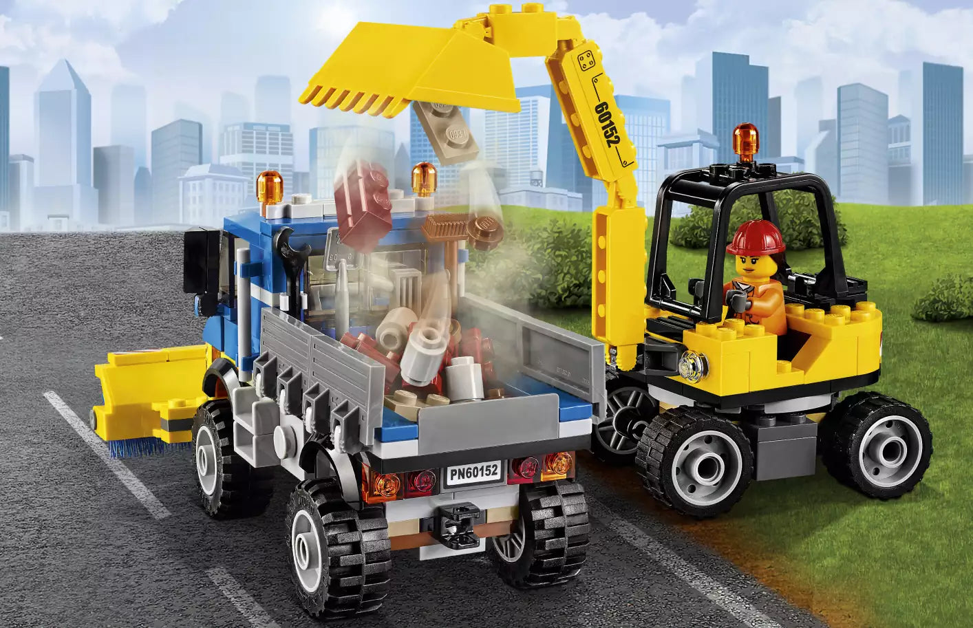LEGO City 60152 Straßenreiniger und Bagger, Detail 1