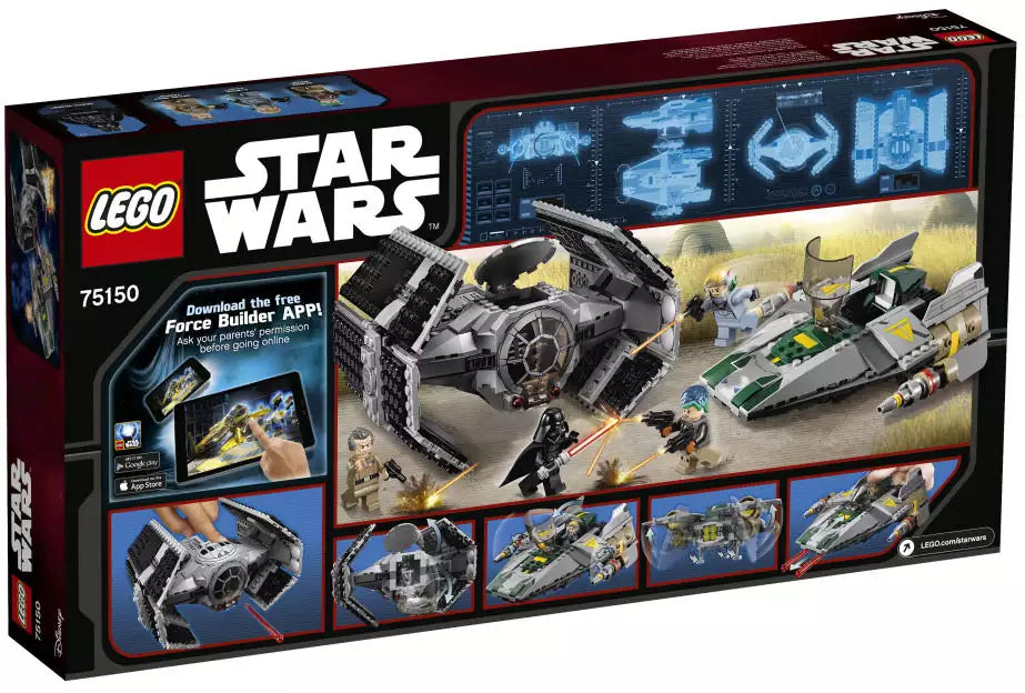 LEGO Star Wars 75150 Vaders TIE Advanced vs. A-Wing Starfighter, Box Rückansicht