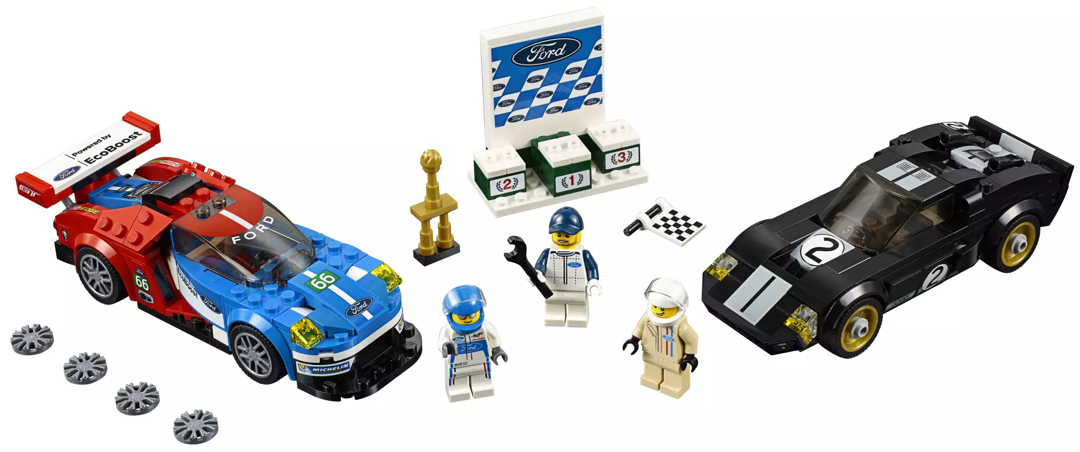 LEGO Speed Champions 75881 2016 Ford GT & 1966 Ford GT40, Inhalt