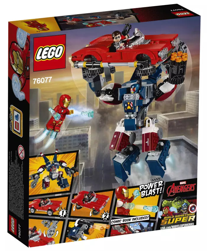 LEGO Super Heroes 76077 Iron Man gegen Detroit Steel, Box Rückansicht