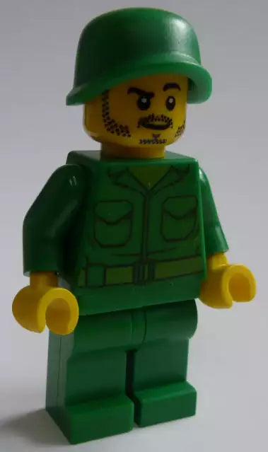 Custom LEGO Soldaten MIL103-05 Soldat mit Dreitagebart und Mienesuchgerät