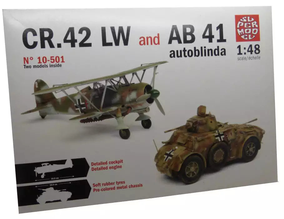 Supermodel (Italeri) 10-501 Fiat CR.42 LW and Autoblinda AB41, 1:48