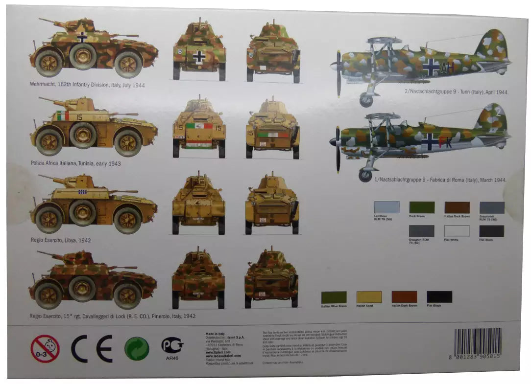 Varianten: Supermodel (Italeri) 10501 Fiat CR.42 LW and Autoblinda AB41, 1:48
