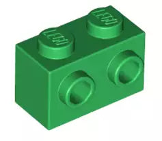 LEGO Sondersteine 11211 Stein 1x2 mit 2 Noppen an einer Seite, grün