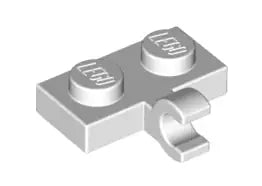 LEGO Sonderplatten 11476 Platte 1x2 mit Clip (waagrecht), weiß
