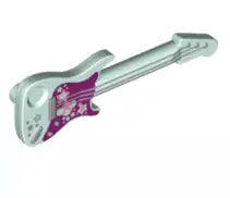LEGO Minifiguren Zubehör 11640pb01 Elektrogitarre mit Sternen, hell-aqua