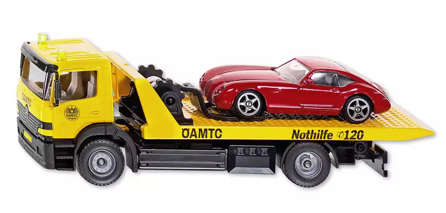 SIKU Austria 1:55 2712 ÖAMTC-Abschleppwagen mit blauem Sportwagen