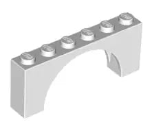 LEGO Steine 3307 Bogenstein 1x6x2, weiß