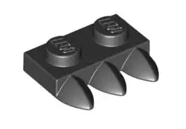 LEGO Sonderplatten 15208 Platte 1x2 mit 3 Zähnen, schwarz