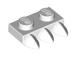 LEGO Sonderplatten 15208 Platte 1x2 mit 3 Zähnen, weiß