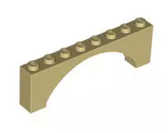 LEGO Steine 16577 Bogenstein 1x8x2, beige