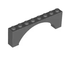 LEGO Steine 16577 Bogenstein 1x8x2, dunkelgrau