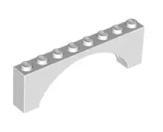 LEGO Steine 16577 Bogenstein 1x8x2, weiß