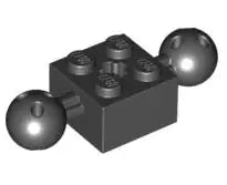 LEGO Technic 17114 Technikstein 2x2 mit 2 Kugeln (mit Löchern), schwarz