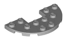 LEGO Sonderplatten 18646 Platte Halbkreis 3x6 mit Ausschnitt 1x2, hellgrau