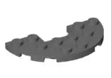 LEGO Sonderplatten 18646 Platte Halbkreis 3x6 mit Ausschnitt 1x2, dunkelgrau