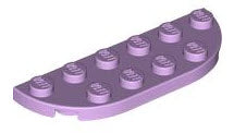 LEGO Platten 18980 Platte 2x6 mit abgerundeten Enden, lavendel