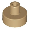 LEGO Fliesen 20482 Fliese rund 1x1 mit Pin, dunkelbeige